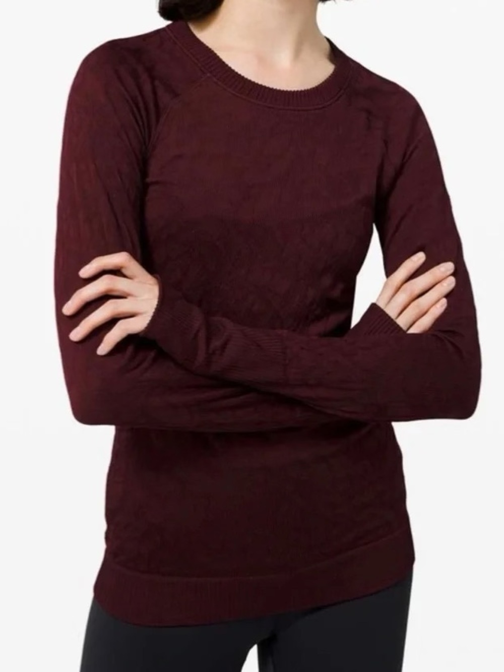 Lululemon Rest Less Long Sleeve Pullover Garnet Burgundy Size 4